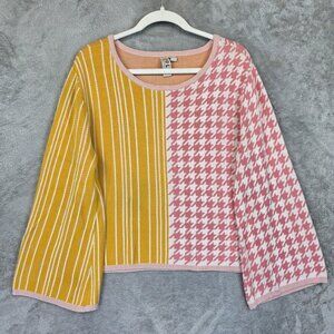 Dolan Pink and Yellow Colorblock Sweater
